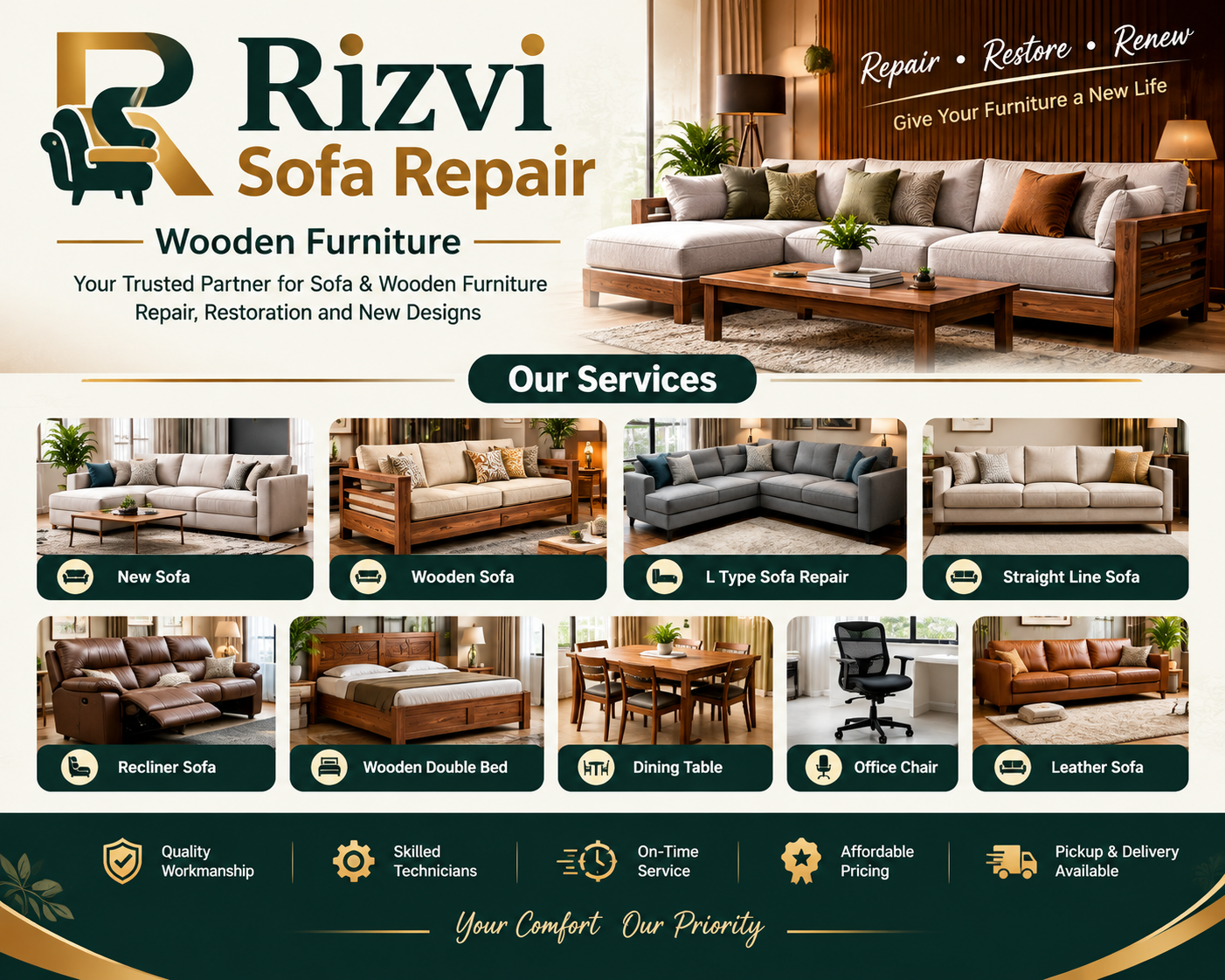 Rizvi Sofa Repair workshop